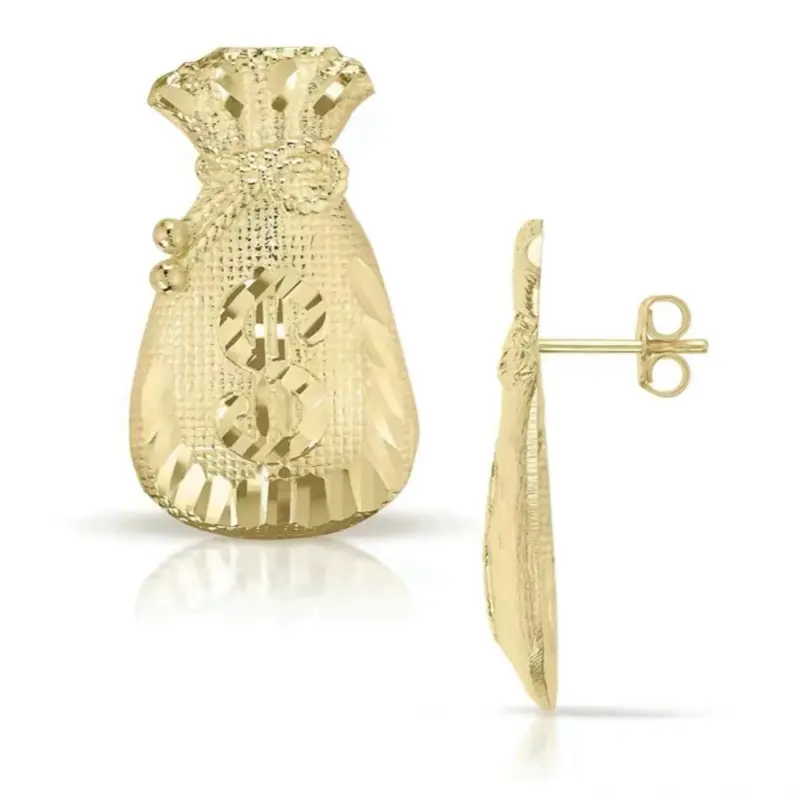 10k Money Bag Earrings