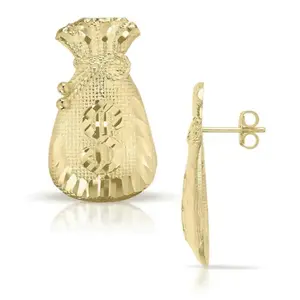 10k Money Bag Earrings