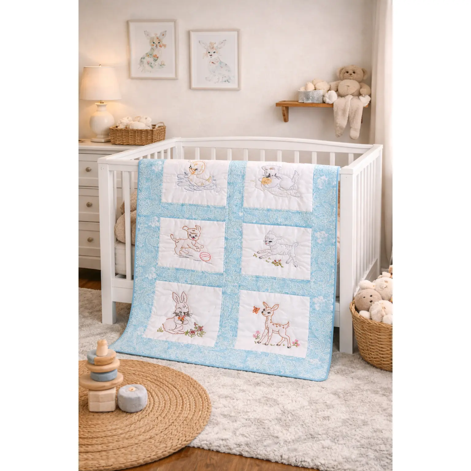 Amish hand quilted  lap quilt or baby quilt