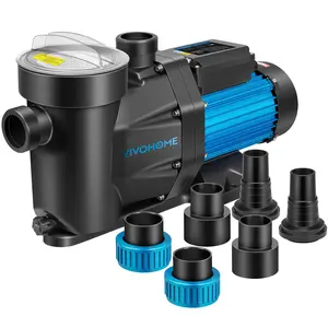 VIVOHOME 2.0HP 6500 GPH 115V Pool Pump, Self-Priming Energy Saving, 1.25" & 1.5" & 2" Inlet w/Strainer Basket for In/Above Ground Pools