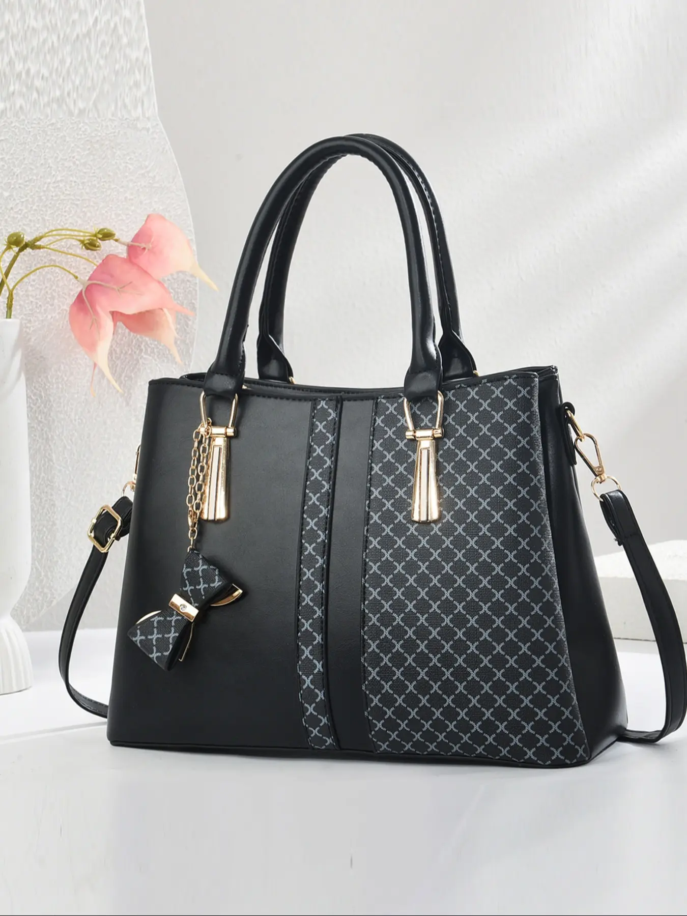 Elegant Women's Handbag, Classic Design, Durable & Stylish, Large Capacity, Perfect for Travel & Shopping, Versatile Carry Options, Casual Commuting Handbag, PU Leather Handbag, Fashion Handbag, Fashion Purse
