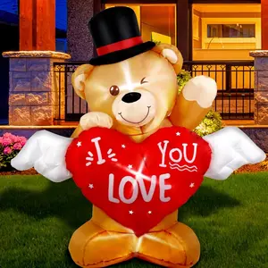 Valentine's Day Outdoor Inflatable Decoration, LED Light Included, Perfect Sweet Valentine Gift for Home Wedding Party