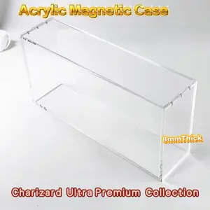 1 PC Acrylic Magnetic Display Case for Charizard Ultra Premium Collection UPC Box ,5+8mm Thick  Storage Case, Transparent Durable Pokemon Organizer, Card Hobby Box, Trade Card Box