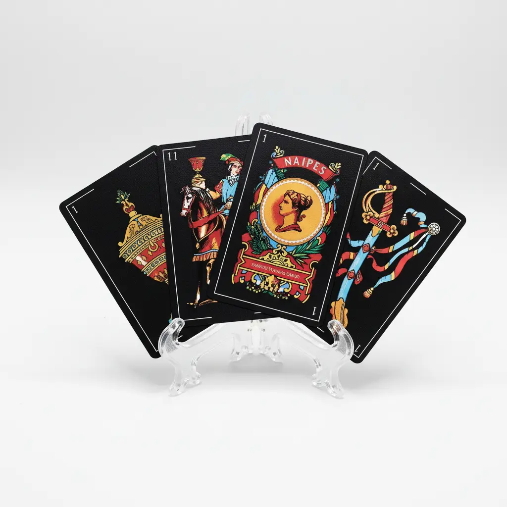 Spanish Playing Cards 2 Pack, Cool Black Plastic Deck of Cards, Waterproof & Anti-Glare for Family Games like Briscas, Party Card Game