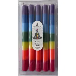 Chakra Balancing Thin Pillar Candles (Pack of 5)