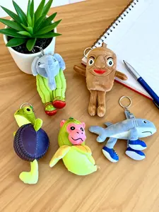 Cute Plush Keychain Doll, Fuzzy Keychain, Anime Hand Figure and Shark Toy, Brainrot Style Collection, Ideal Gift for Kids and Fans, Trendy Cute Keychain