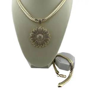 Cuban set necklace and bracelet gold plated