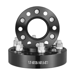 TikTokShopBlackFridayVEVOR 1.5" 6"x5.3" Wheel Spacers Wheel Adapters 6 Lug Forged Spacer 4 PCS Black
