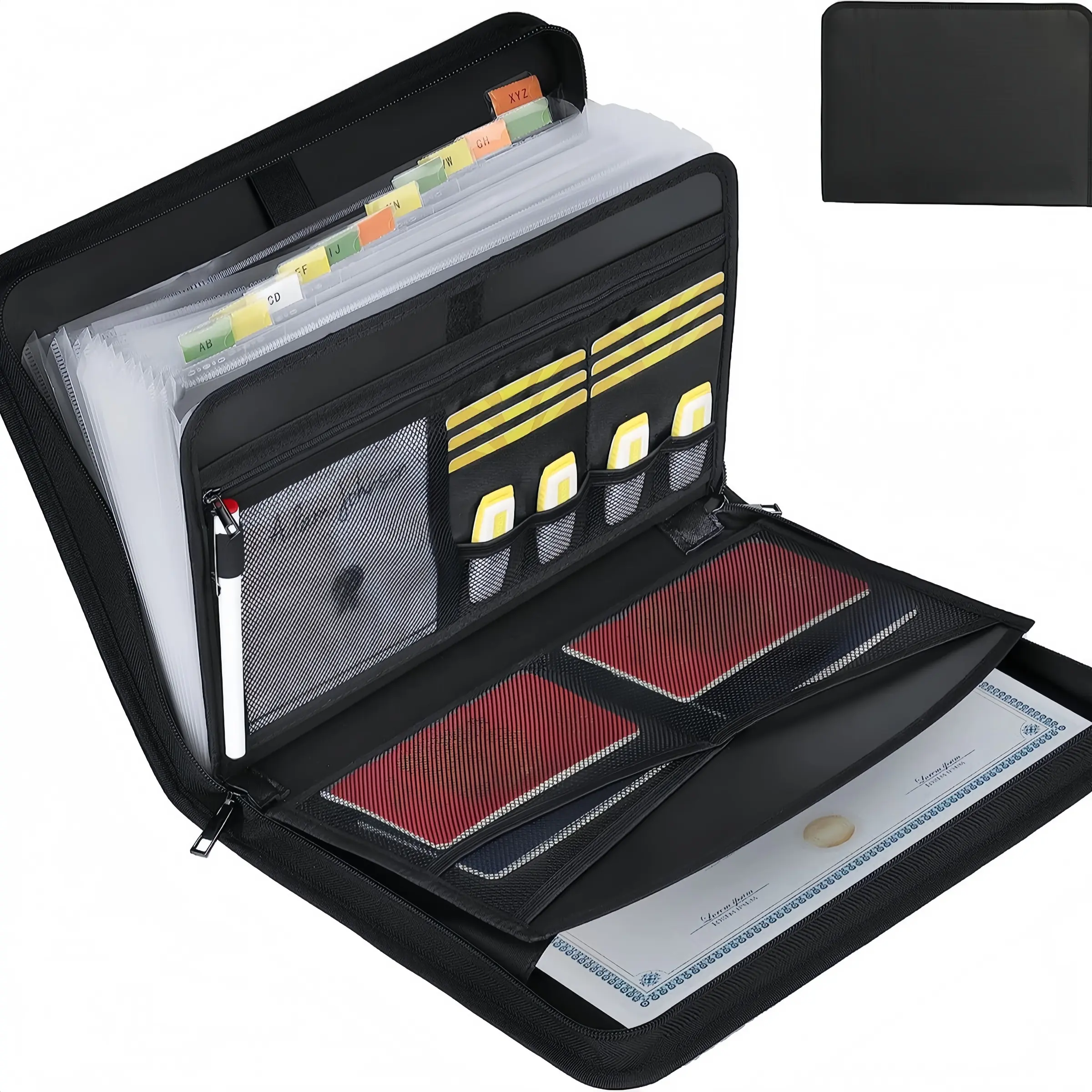 Fireproof and waterproof organ folder A4 pocket Fireproof expansion folder Test paper folder Data paper certificate storage package Portable important Files Organizer Fireproof Document Organizer Documents Organizer