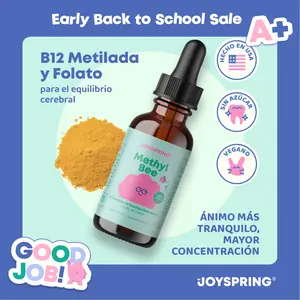 JoySpring MethylBee B Complex with Vitamin B6 B12 & Methylated Folate 5-MTHF 120 Servings Supplement for Children's Energy & Focus Support - Dietary