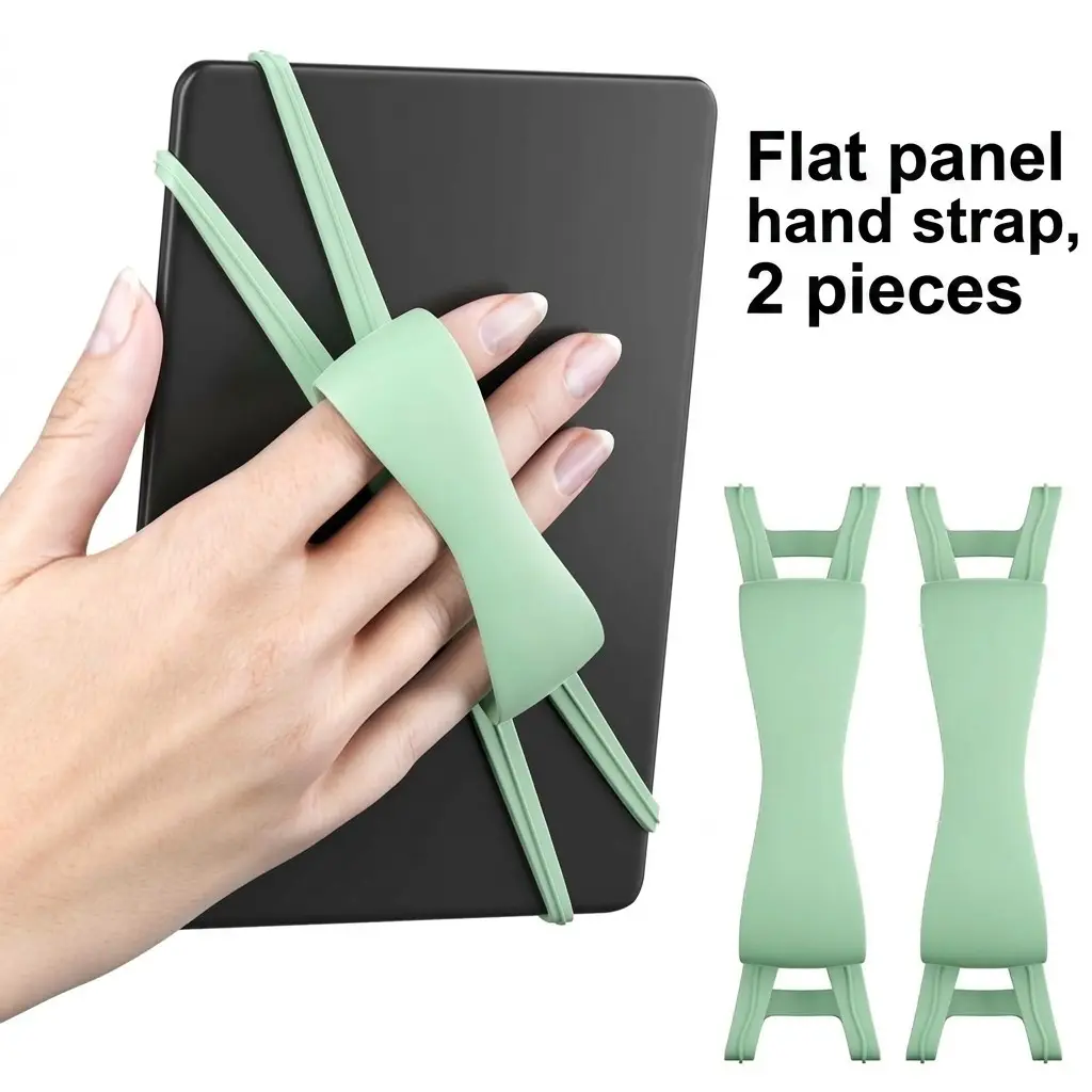 2-Pack Comfortable Secure Grip Flat Panel Hand Strap for Kindle and Tablets, Safe and Lightweight, Fits 4.7-8 Inch Devices, E-Reader Accessories
