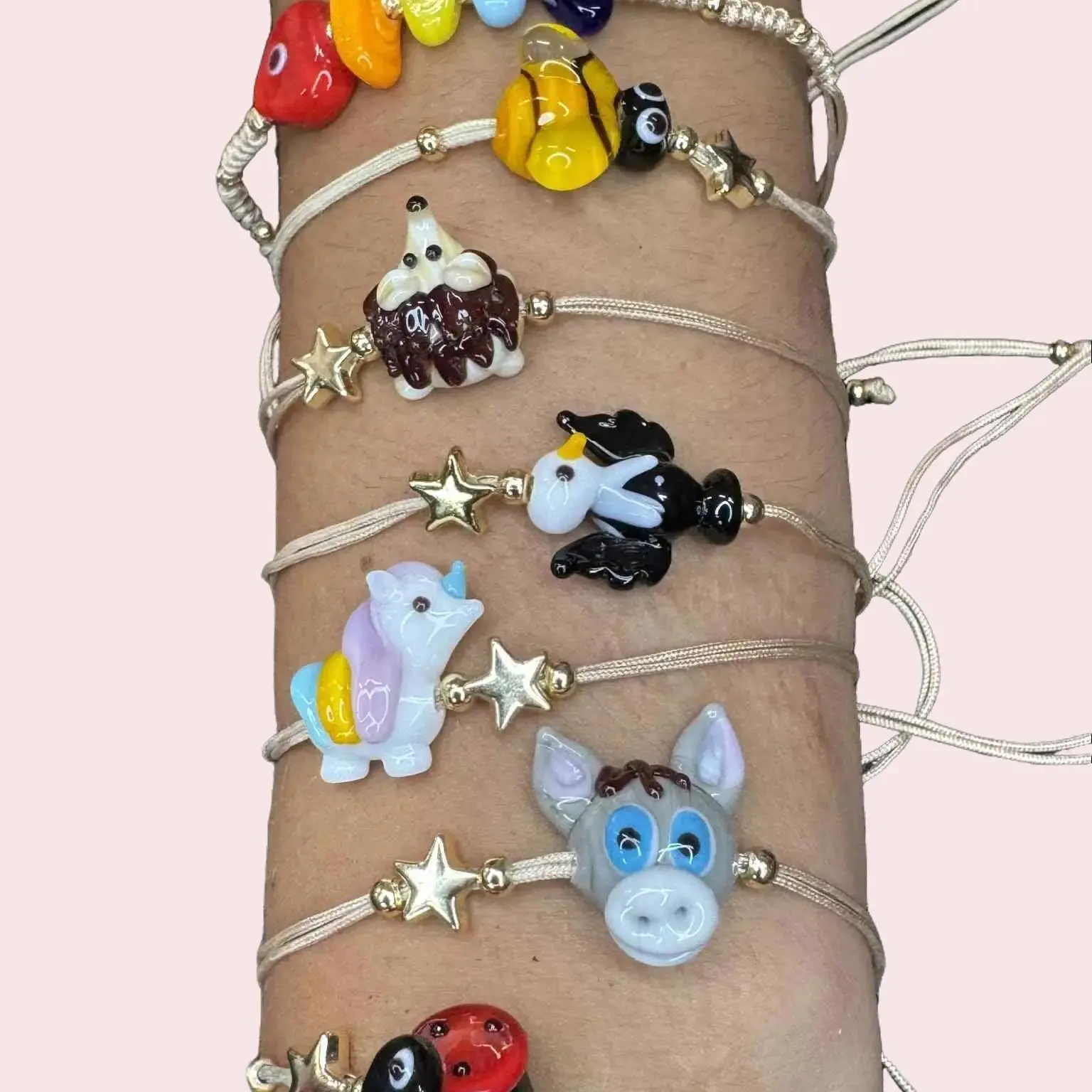 Handmade Glass Bead Bracelets - Unique Artisanal Craftsmanship & Versatile Design for Personal Expression with Adjustable Length Up to 12.5 Inches