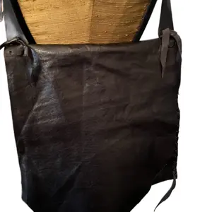 Dark chocolate colored deerskin bag handmade one of kind with adjustable shoulder strap