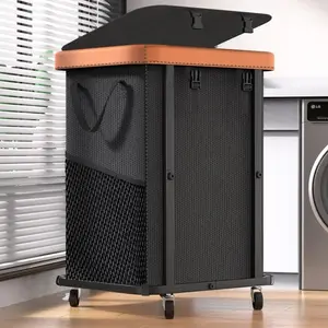 150L Rolling Laundry Basket w/ Wheels Large Clothes Hamper Black