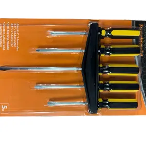 5 piece screwdriver set anti slip grip handle durable solvent and chemical resistant