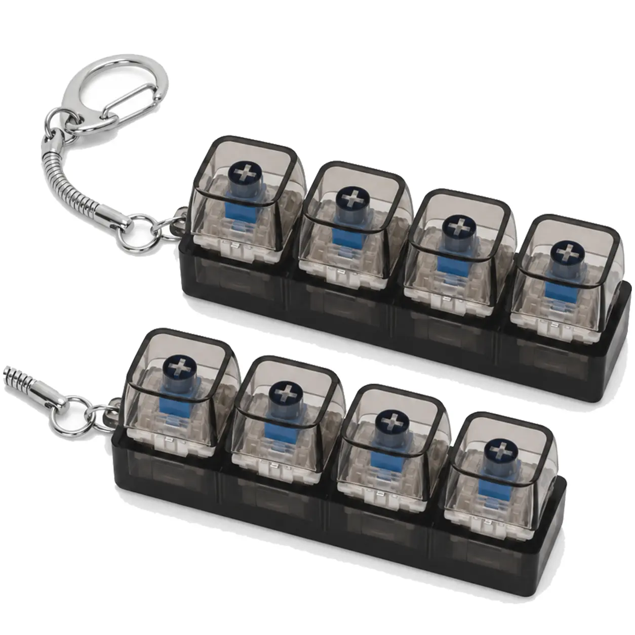 Fingertip Toy LED Keyboard Keychain, EDC Fingertip Clicker Stress Relief Keychain, Portable Keychain Light and Fun Pendant for Boys and Girls, Christmas and New Year Gift