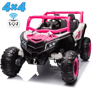 JOYRACER 4WD 24V Ride on UTV for Kids, 28"Wx43"Lx25"H, 2 Seater 4 Wheeler Car with 800W Motors, Battery Powered Electric Off-Road Vehicle w/Remote Control, Bluetooth, Spring Suspension, LED Lights, Music, Outdoor Toys Gift for Boys and Girls Aged 3-8