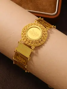 Vintage Luxury 24k Gold Plated Bracelet, Elegant and Fashionable Copper Bracelet with Rose Elements, Suitable for Daily and Wedding Occasions, Flower Design Bracelet