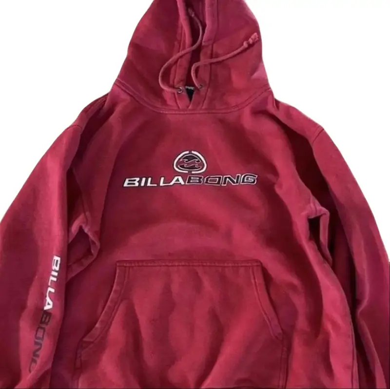 Vintage Billabong Red Hoodie T-shirt, Sweatshirt and Hoodie X QDN