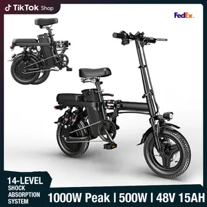 Black Technology Electric Folding Bicycle 500W Motor 48V 15Ah Battery 100Km Range Dual Disc Brakes 16 Layer Shock Absorption Ebike for Adults High Speed UL2849 Certified - Wheel Pedals