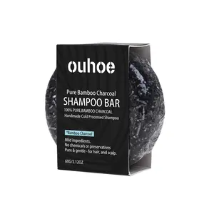 OUHOE Organic Bamboo Charcoal Shampoo Bar, Deep Cleansing Scalp Strong And Strong Hair Nourishing Repair Improve Dry Shampoo Soap Oil Cleanser hair growth shampoo onion rosemary shampoo Conditioner Coconut Haircare Olive Comfort hair bar shampoo