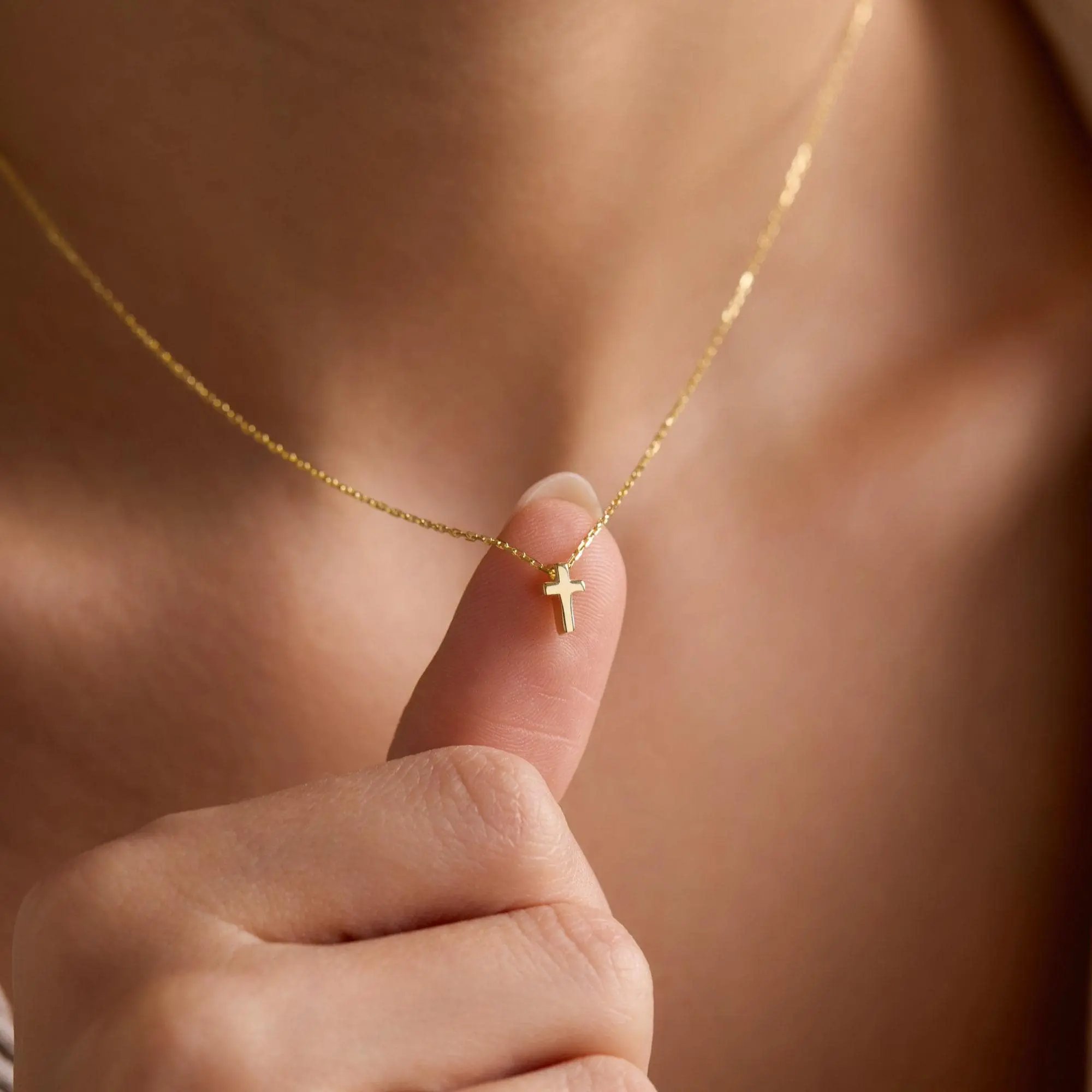 modmints Dainty Cross Necklace - Tiny Cross Pendant, Minimalist Design, Adjustable Chain, Elegant Adjustable Minimalist Religious Jewelry Accessory, Adjustable Necklace, Elegant Necklace,summerwins Meaningful Gold