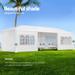 【SAVEYOUR】10x30' Wedding Party Canopy Tent Outdoor Gazebo with 8 Removable Sidewalls