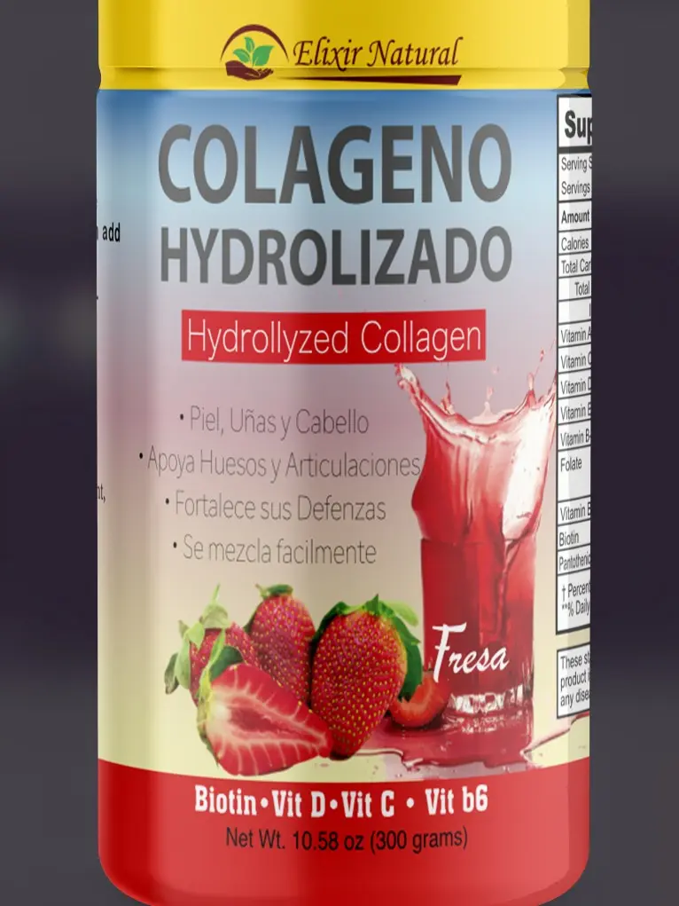 Elixir Natural Edible Hydrolyzed Collagen Powder - Health & Wellness Supplement for Fitness Support, Skin Care, Bone & Nail Strength, Bone Support