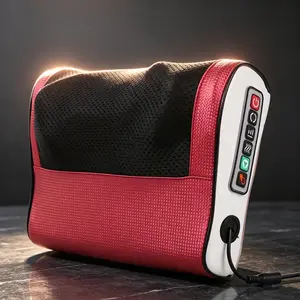 Red Neck Massager, Shoulder Massager with Heat 3 Levels, Electric Pulse Kneading Deep Tissue, Portable Massager for Neck Pain Relief, Home Office Gift