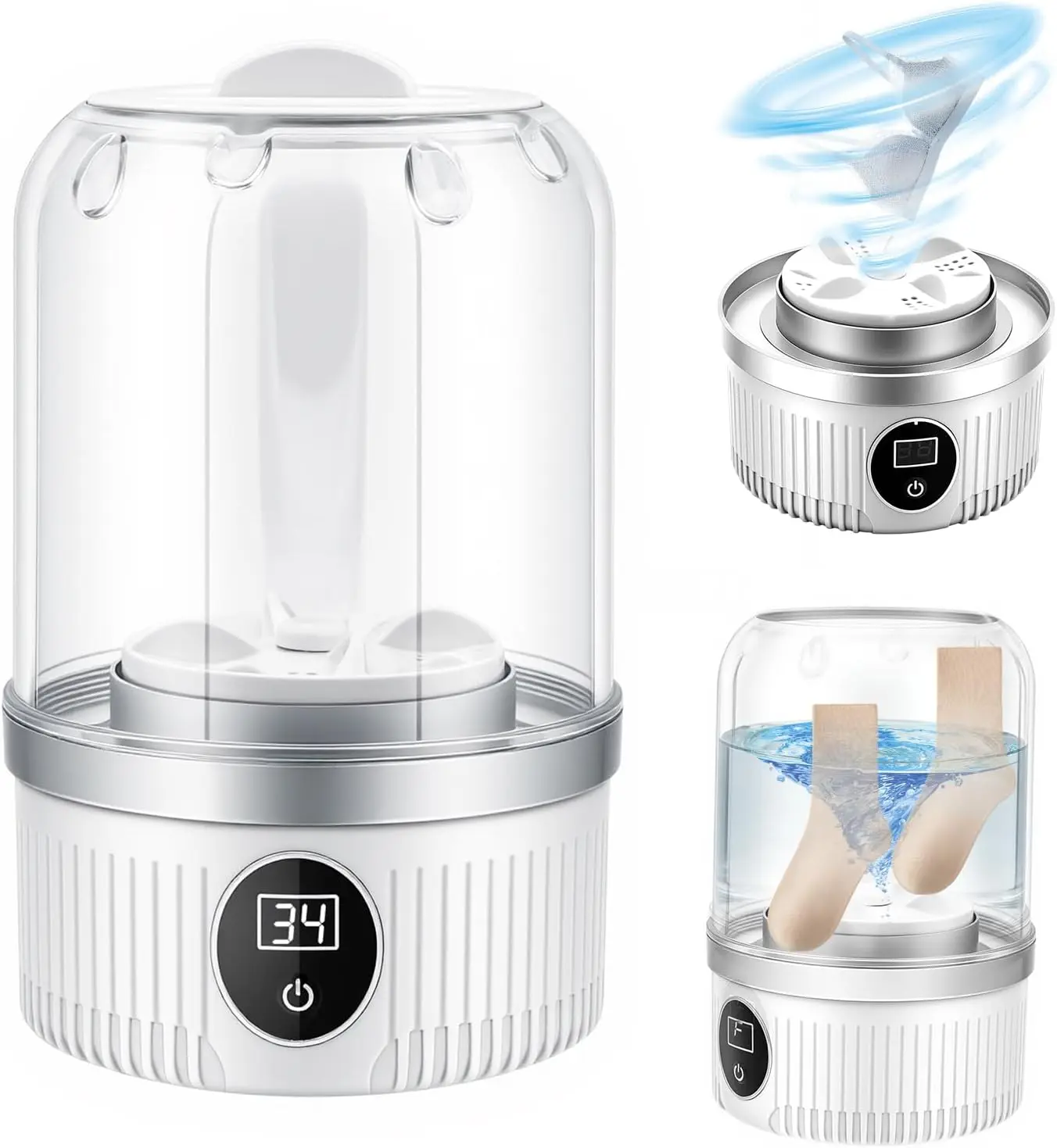Portable Washing Machine for Underwear & Socks - Mini Washer, Cordless & Rechargeable, Small Laundry Cup for Travel, Dorms, Home (Perfect for Bra, Baby Clothes)