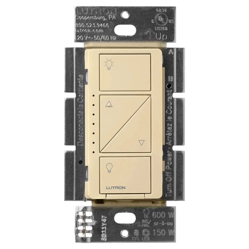 Lutron Caseta Original Smart Dimmer Switch, 150W LED, No Neutral Required, 120V, PD-6WCL-IV, Ivory