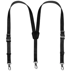 NUTUCH Genuine Leather Suspenders for Men Western Heavy Duty Dress Braces with 10 Adjustable Holes & High-Quality Hooks Full Grain Buffalo Leather Y-Back Design