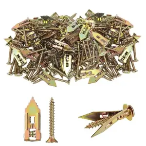 40/80/120 Pcs Drywall Self Drilling Anchors Screws Drywall  Upgraded (0.47*1.18inch) Self Drilling Drywall Anchors with Screws,Easy to use adjustable hook