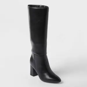 Women’s Evangeline Under Knee Heeled Boots with Memory Foam Insole - A New Day