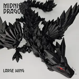 Midnight Dragon - Multiple Sizes - 3D printed, Fully Flexible, Articulating, Lizard