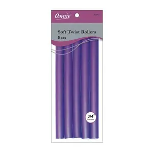 Annie #1210 Soft Twist Rollers 3/4” Purple 5 pcs In Haircare