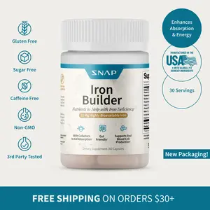 Snap Supplements - Iron Builder - 60 Servings - Natural Supplement Capsules Healthcare Edible