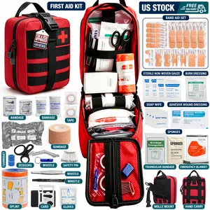 397PCS Versatile Tactical First Aid Kit, Molle Emergency Survival Supplies Bag with Bandages, Gauze Pads, Splint, Emergency Blanket, Scissors, Whistle & More for Camping, Hiking, Hunting, Car, Boat and Travel