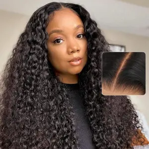 UNice Glueless Water Wave Wig Byebye Knots Pre-cut 7x5 HD Lace Human Hair Wigs with Natural Black Wig