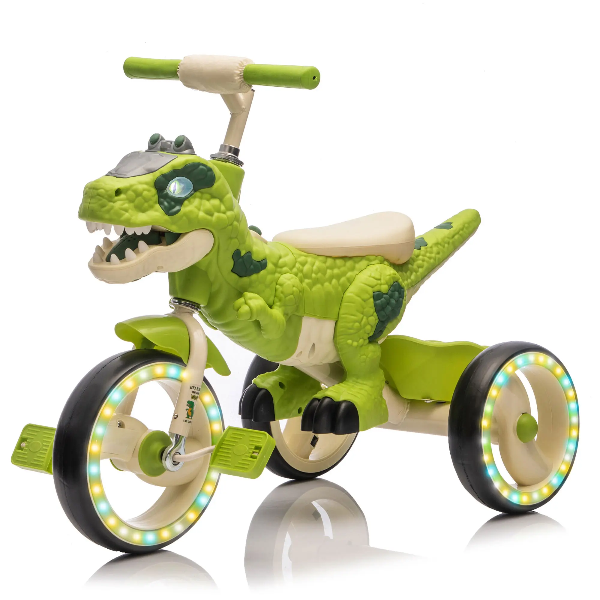Toddler Tricycle Unisex Kids Toy for 3-4 to 6 Years Olds - BPA-Free, Light-Up Wider Wheels, Stable Structure, Rear Toy Storage Basket, Built-In Music, Anti-Slip Pedals & Handles, Safe Cycling Trainer