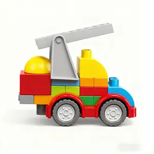 19-Piece Police Car Blocks Easy Build for Toddlers 3+ Unisex Construction Toy Set Safe Fun Imaginative Play