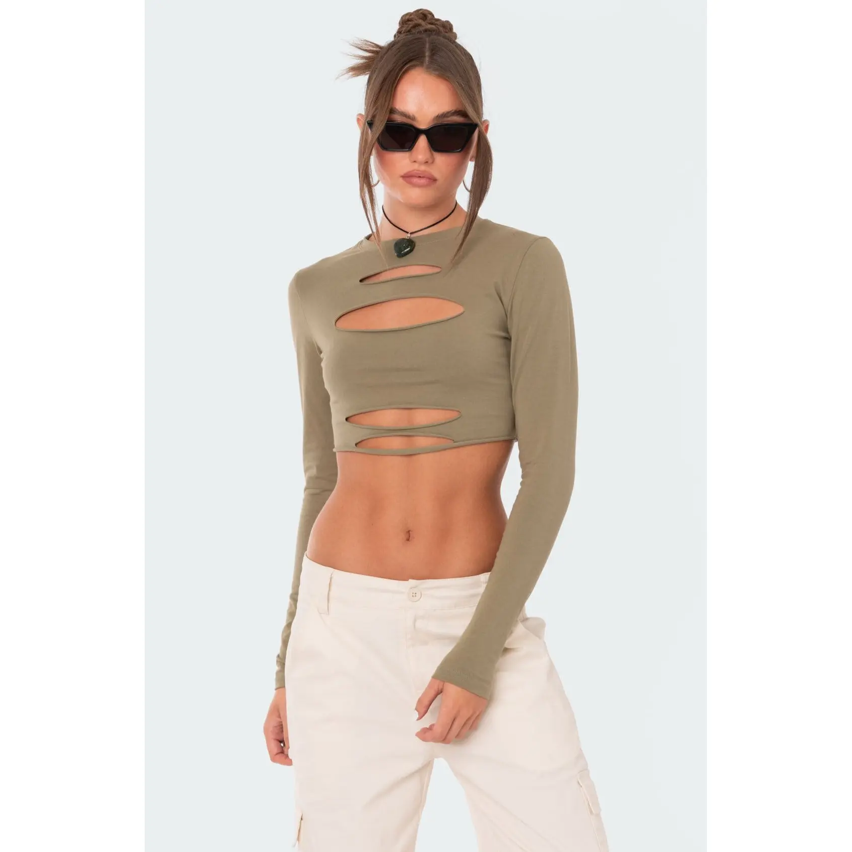 Slashed Crop Top