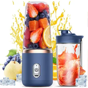Portable Blender 14oz, 6 Blades Powerful Personal Blender for Juices & Smoothies, USB Rechargeable Travel Blender with Cup & Lid, Ideal for Travel & Outdoor Activities (Navy Blue) everyday hydration