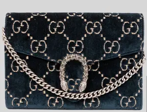 Pre-owned GUCCI Velvet Clutches & Wristlets Dionysus Chain Wallet GG BGP215218
