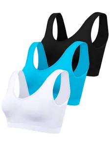 3pcs Women's High Support Sports Bras -, Stretchy, No-Pad Design for Active Lifestyles - For Women - Suitable for Yoga, Running, Gym - Perfect Gift for Fitness Enthusiasts