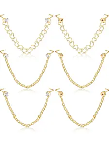 6Pcs 20G Stainless Steel Nose Chain Set for Women Men 2mm L Shaped Bone Pin Nose Studs 38mm 42mm 46mm Nose Chain Piercing Set Nose Rings