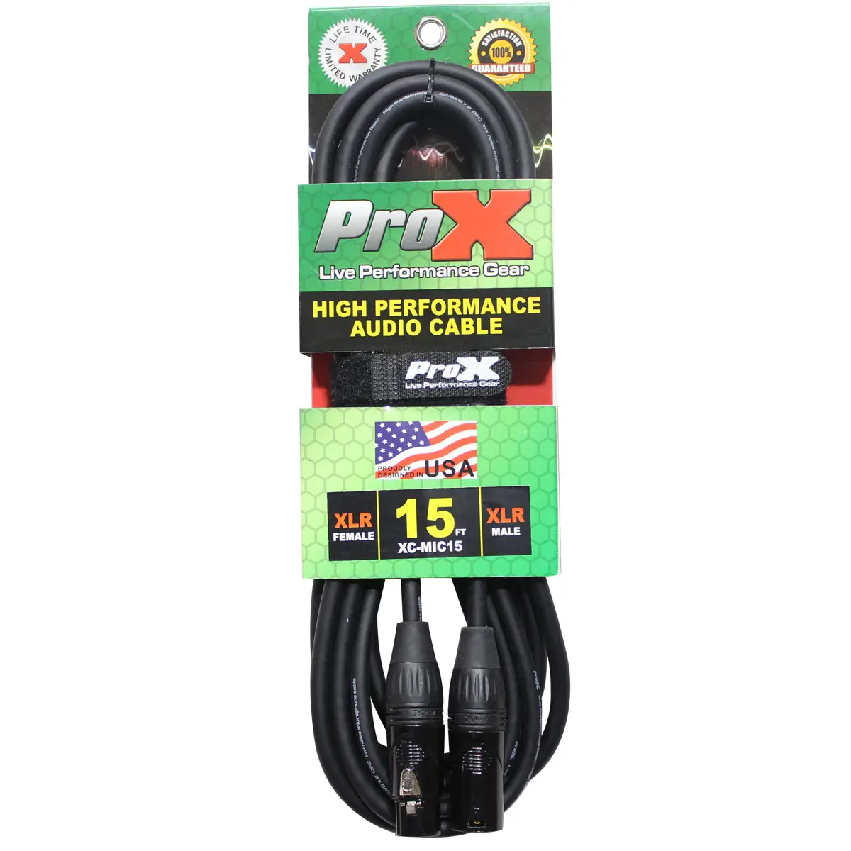 ProX XC-MIC15 15' XLR-F to XLR-M Balanced High Performance Microphone Cable, Audio Gear Balanced Cable for Musical Instruments & Accessories