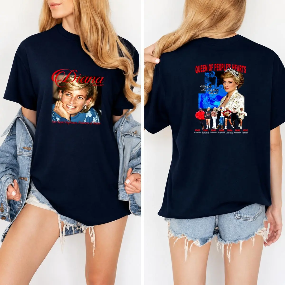 Women's Original Moby Thrift Princess Diana Cotton Hoodie Sweatshirt, 207 Casual Clothes with Round Neck-Crew Neck, Short Sleeve Top for Men & Women, Shortsleeve, All Seasons