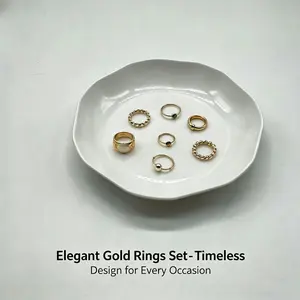 Elegant Jewelry Tray, Round Ring, Earring, Necklace Organizer, Desktop Decorative Tray, Ideal Wedding Gift, Abs Material