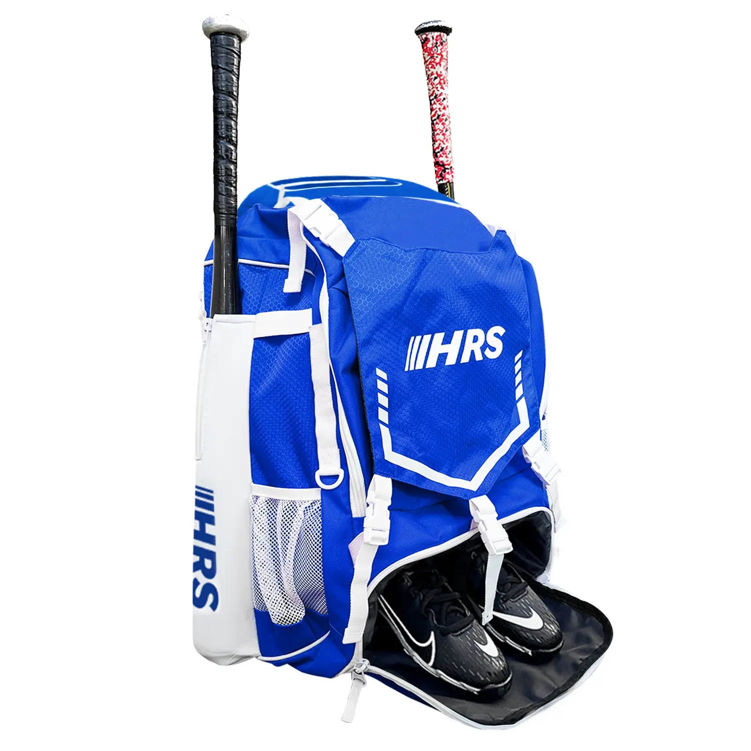 Hit Run Steal Royal Blue & White Baseball/Softball Bat Backpack, Sports & Outdoor Accessories Gym Bag
